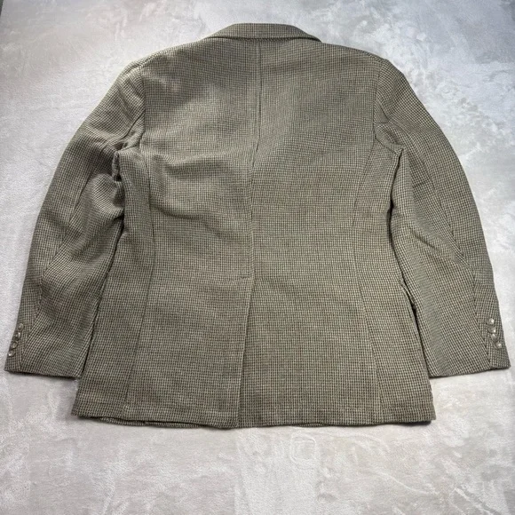 Vintage Polo Ralph Lauren Blazer Men Sz 40L Wool Tweed Brown Herringbone Preppy
